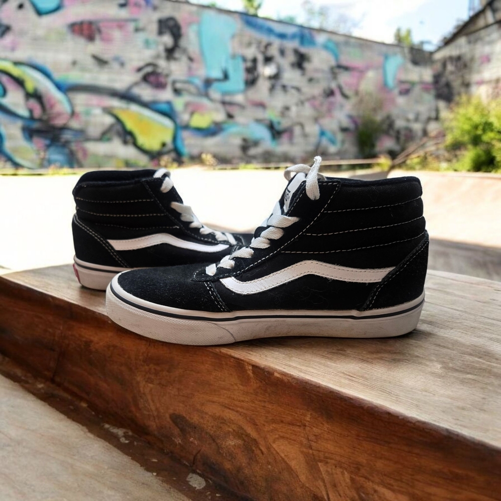 Vans Black and White Kids Sneakers